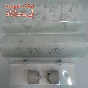بالا آینه ای دولامپه شیشه ای
